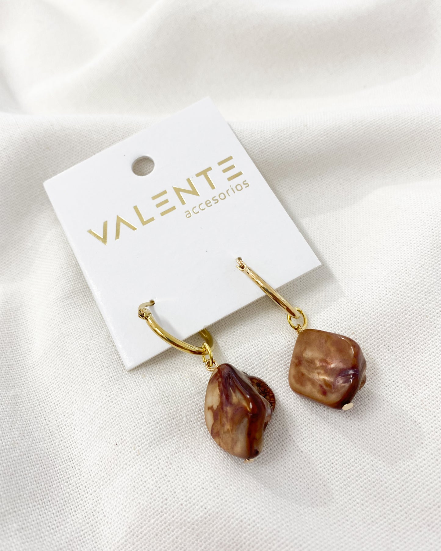 Aros Piedra Nacarada Marrón ARO-86