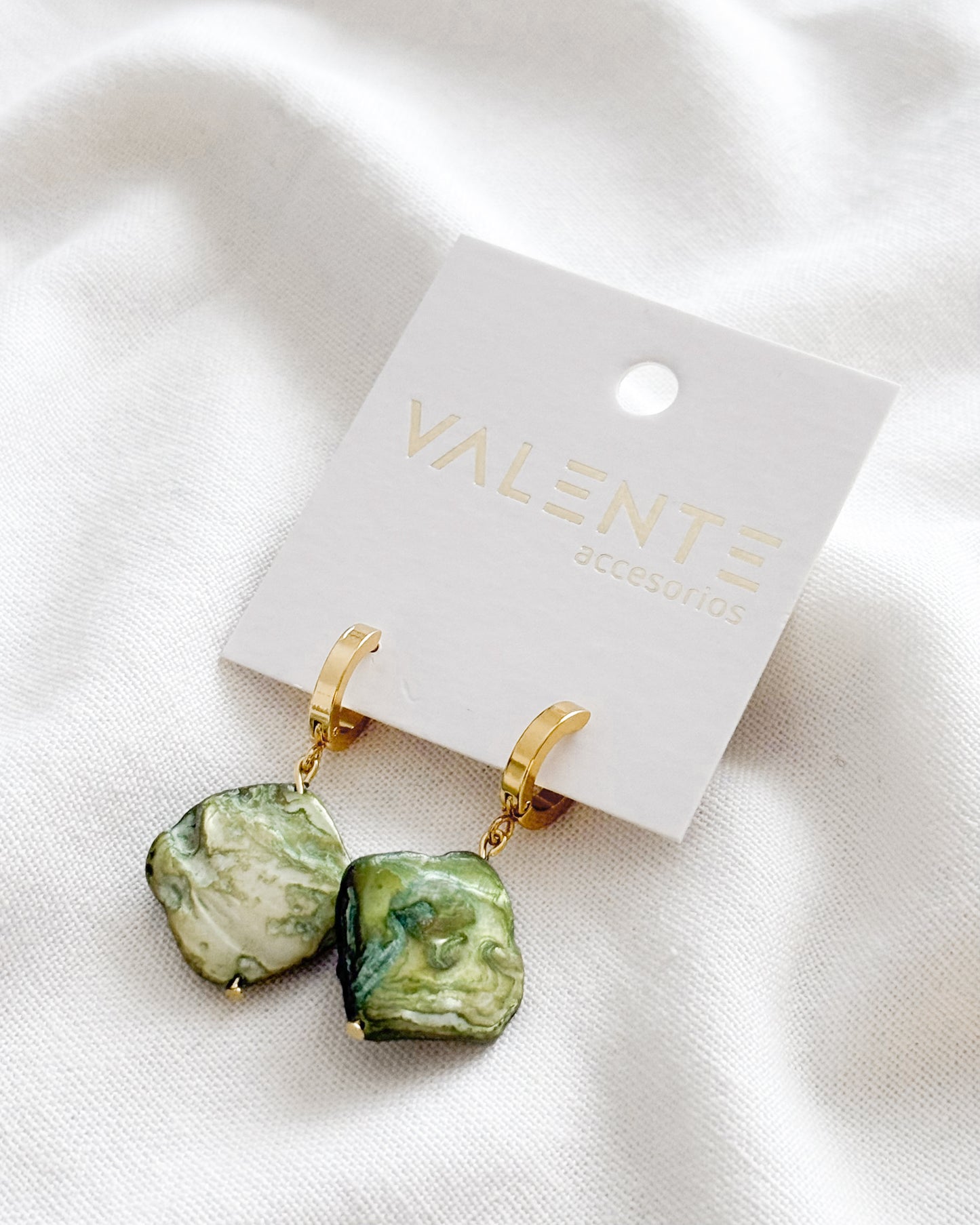 Aros Piedra Nacarada Verde ARO-84