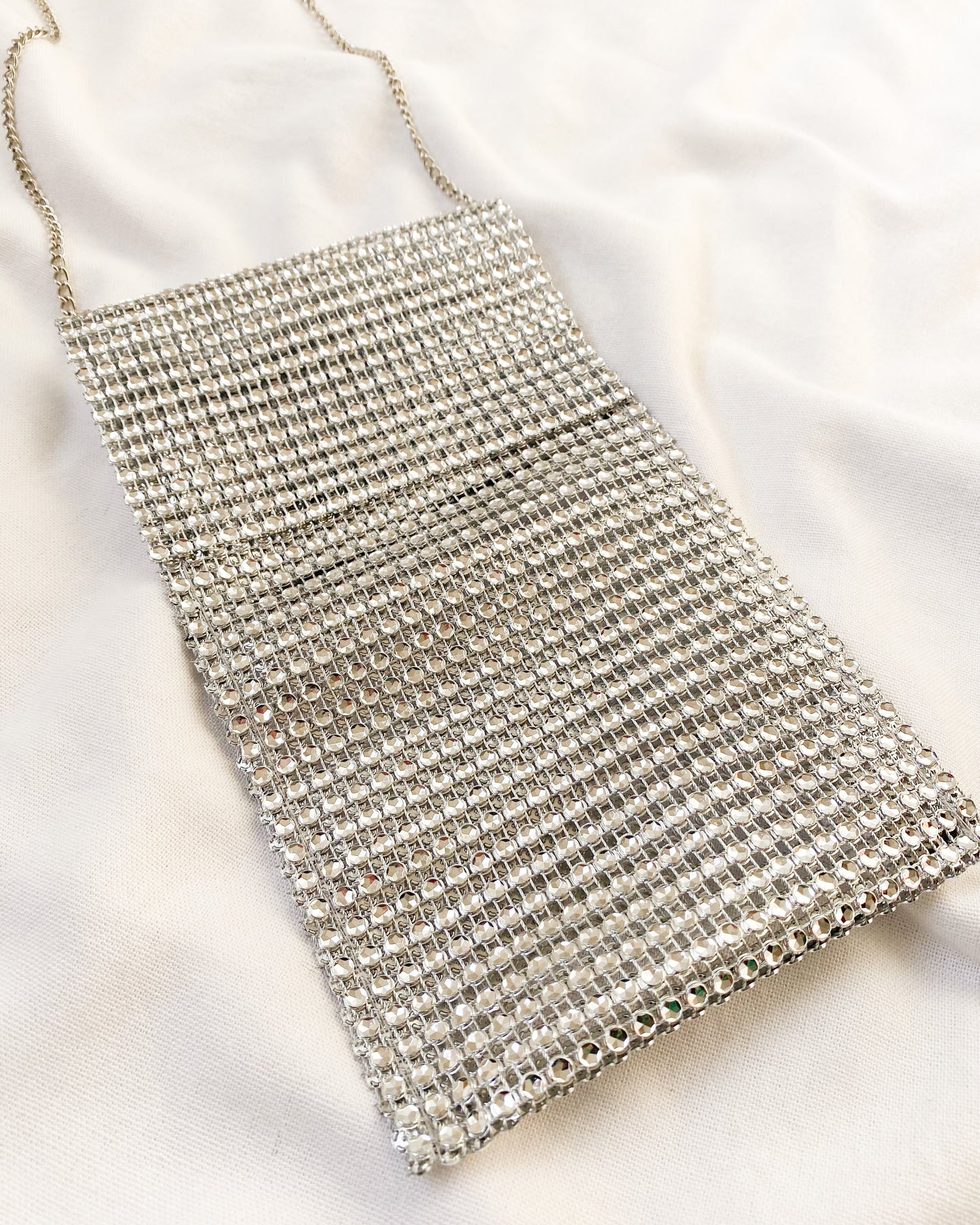 Cartera Strass Plateada CAR-01