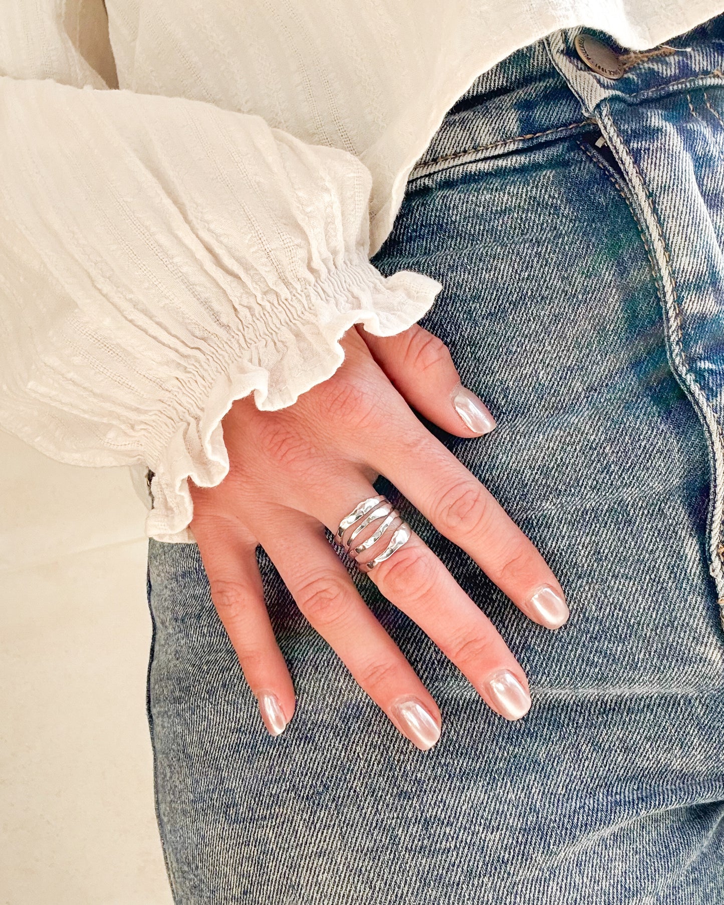 Anillo Acero Plateado AN-06