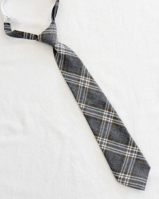Corbata Infatil Cuadrillé Gris claro CNI-04