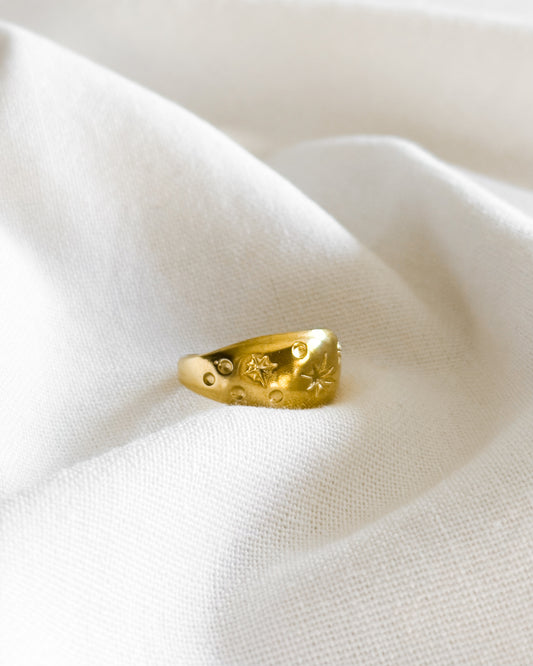 Anillo Acero Dorado AN-14