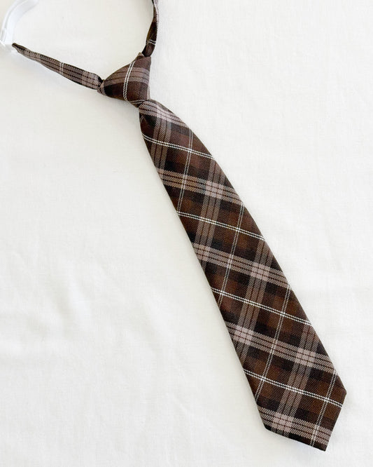 Corbata Infatil Cuadrillé Marrón CNI-02
