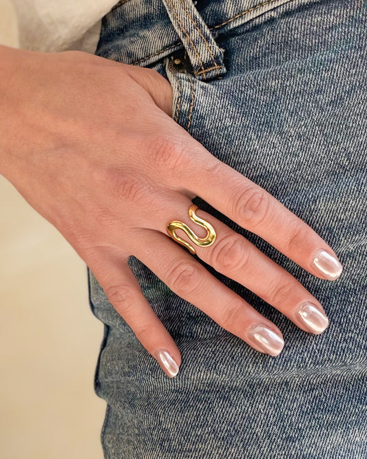 Anillo Acero Dorado AN-10