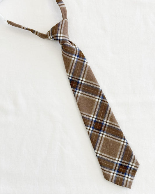 Corbata Infatil Cuadrillé Beige CNI-03