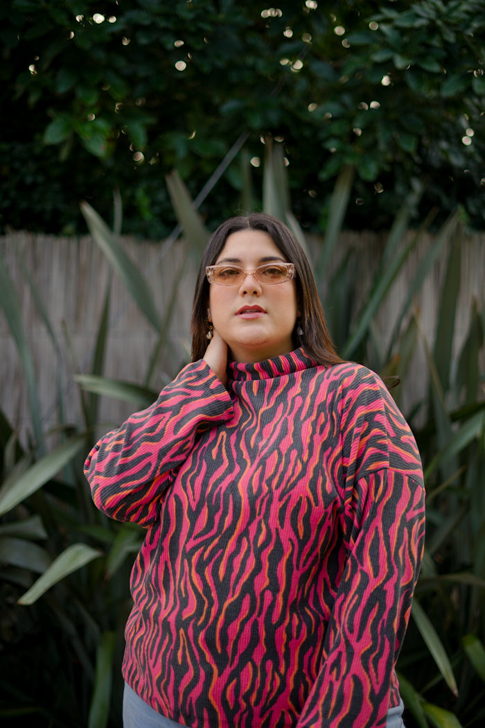 Polerón Estampado Fucsia