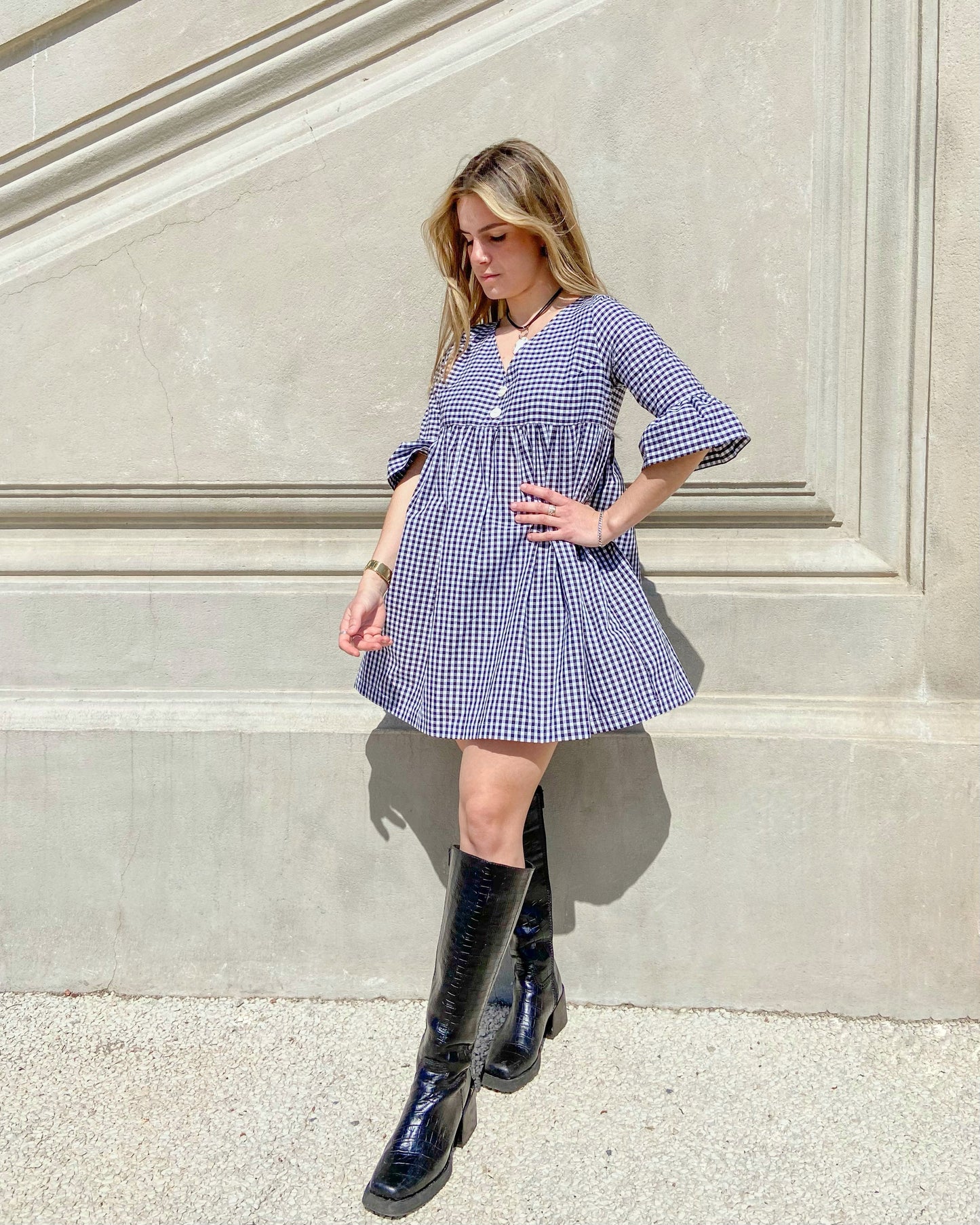 Vestido Cuadrillé Negro