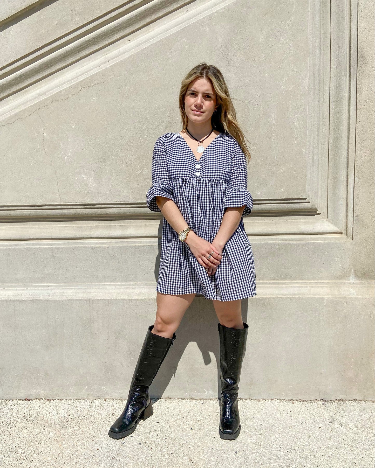 Vestido Cuadrillé Negro