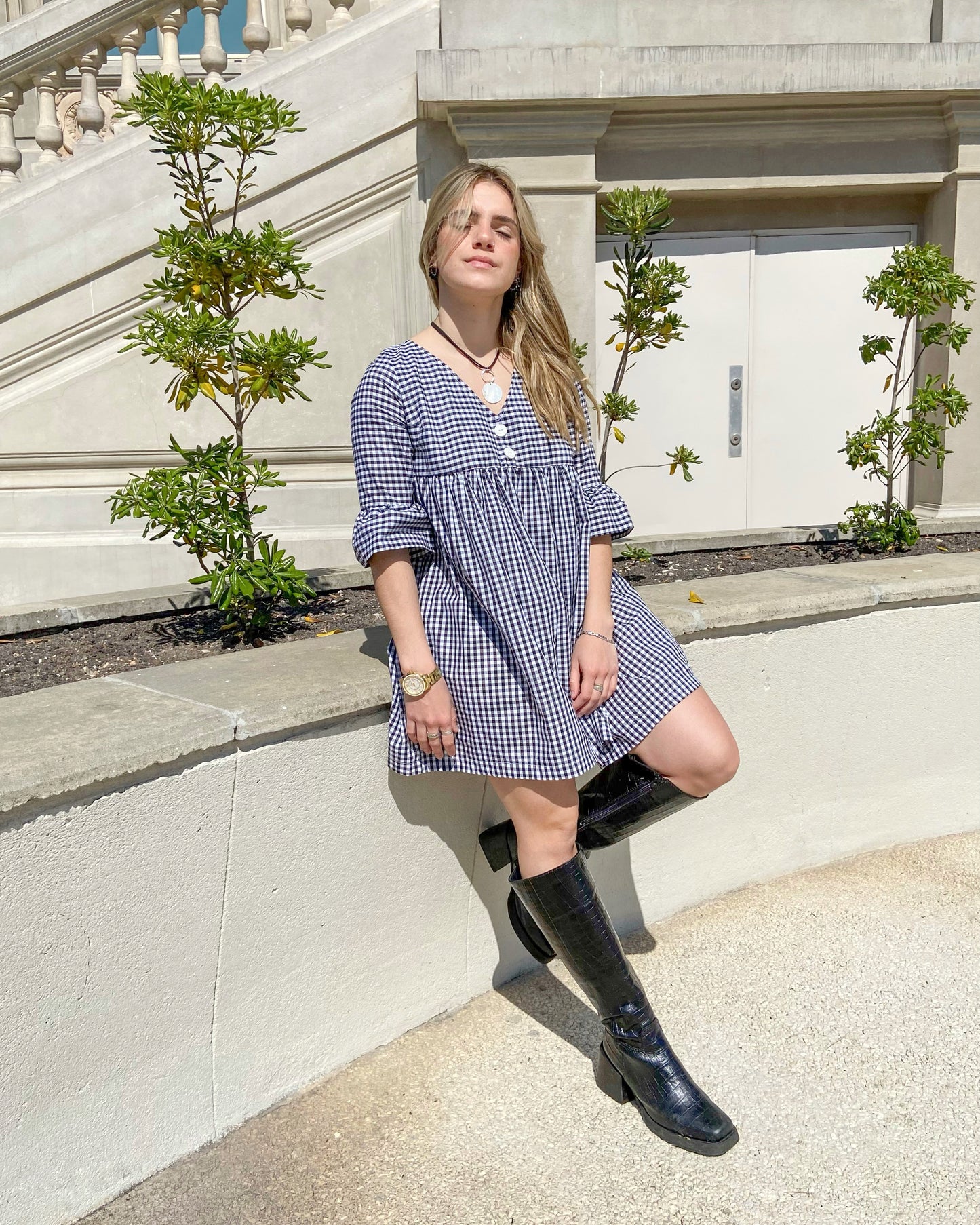 Vestido Cuadrillé Negro