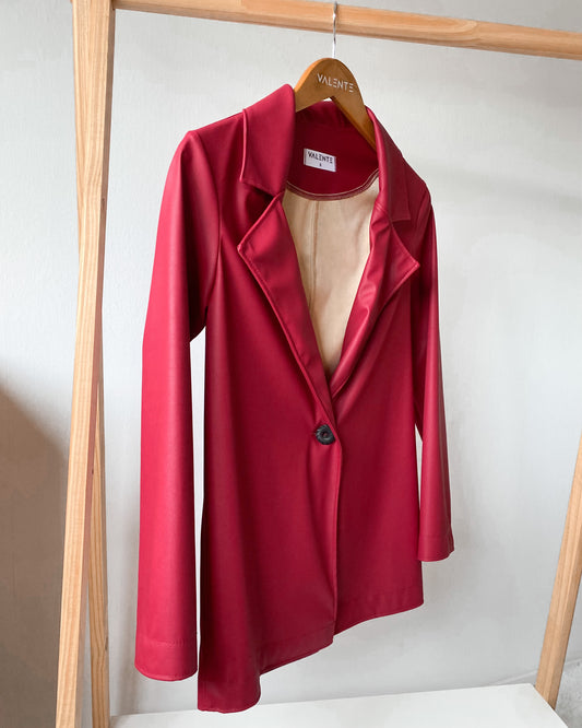 Blazer Cuerina Rojo